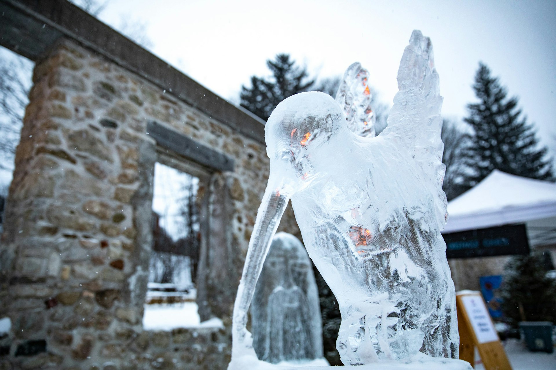 Alton Mill Fire Ice Sculpture