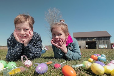 Kids and Easter Eggs
