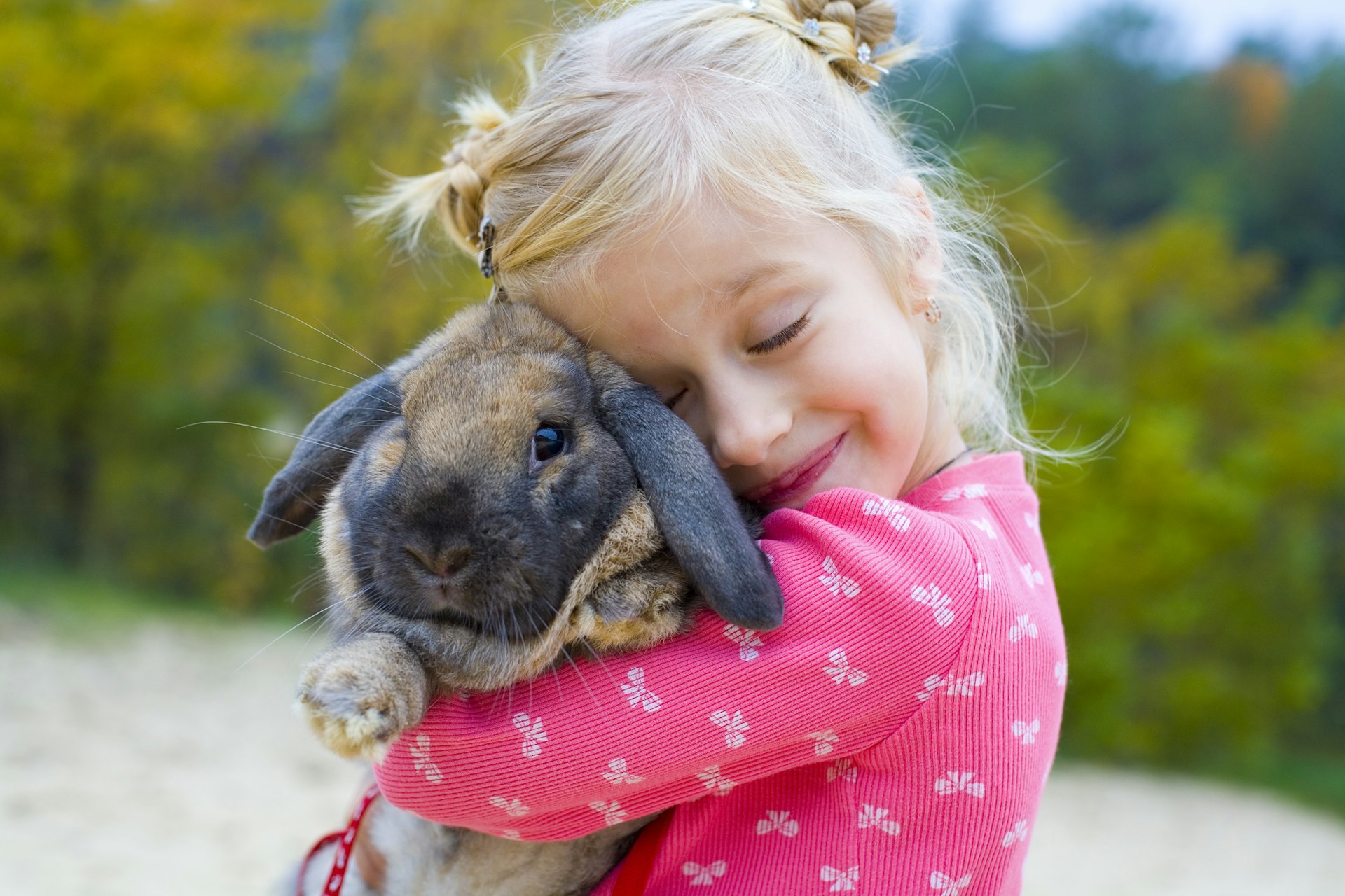 Girl Hugging Bunny